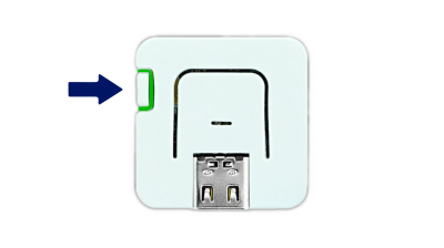 Dongle with marked button